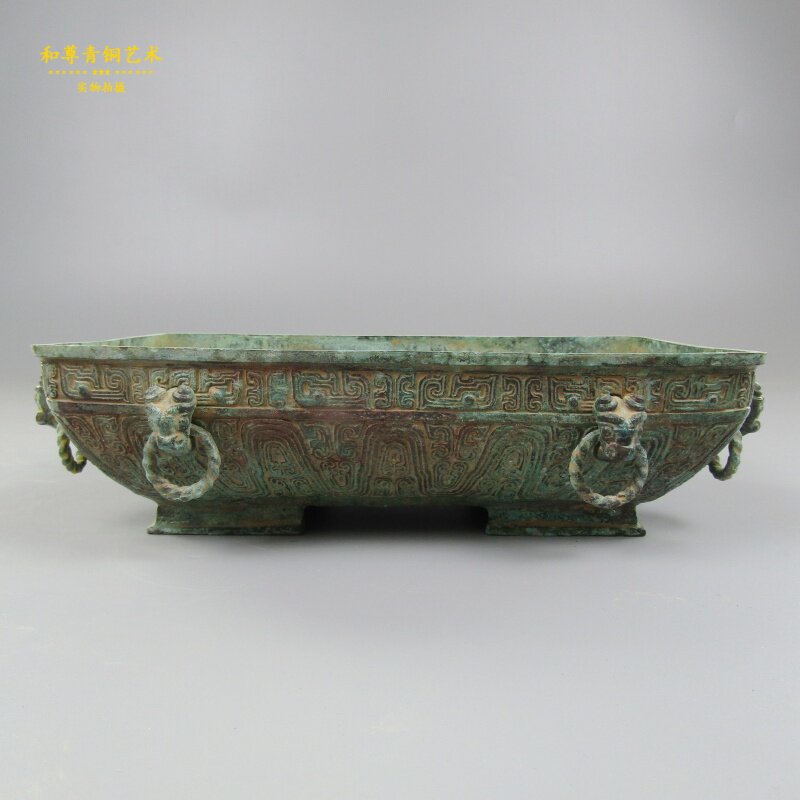 仿古青铜器青铜盘家居摆件工艺礼品开业纪念古典装饰大厅书房