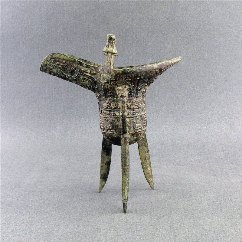 仿古青铜器凤纹爵工艺品爵杯艺术礼品送朋友纪念家居摆件别墅装修