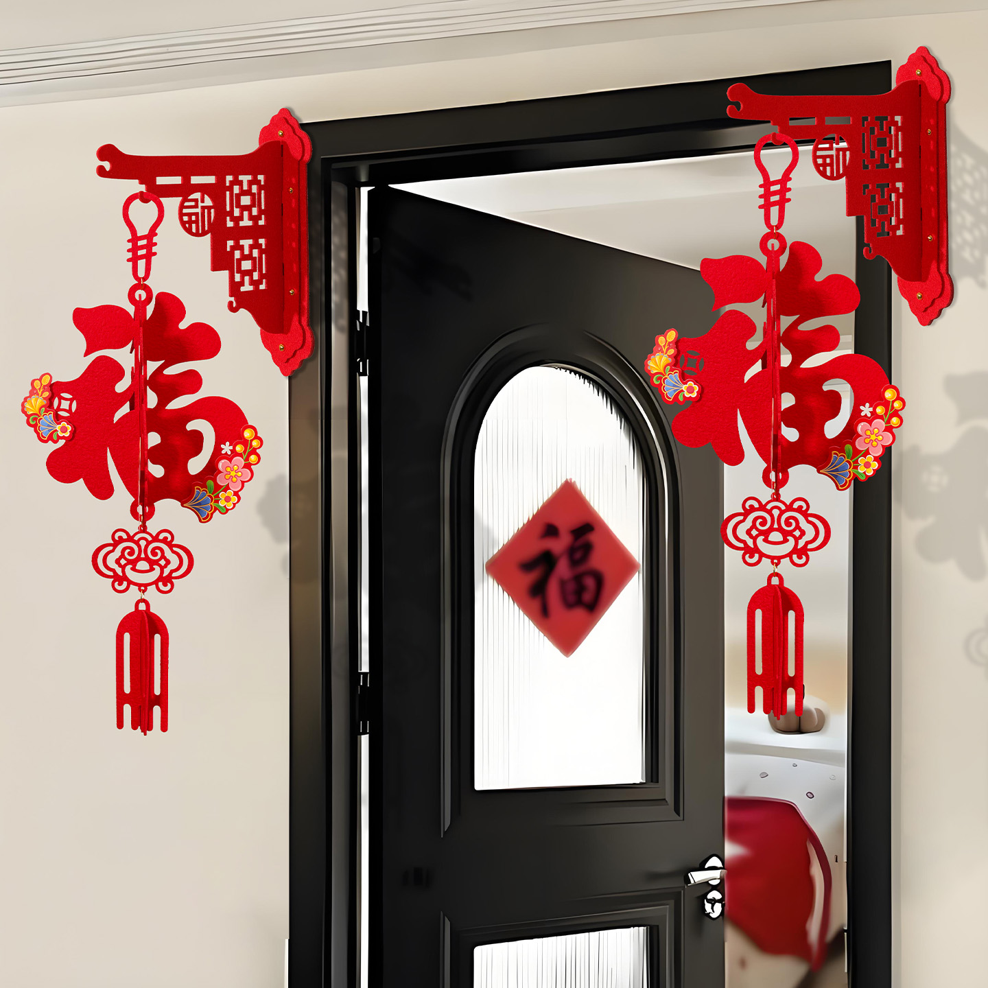 马年装饰2026客厅入户门福字壁挂