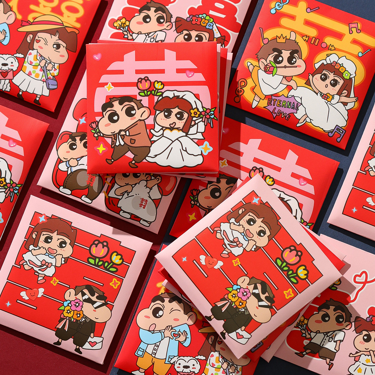 蜡笔小新结婚堵门结亲迷你小红包图片
