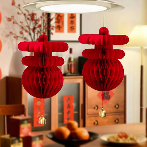 马年2026新款立体蜂窝球灯笼挂饰