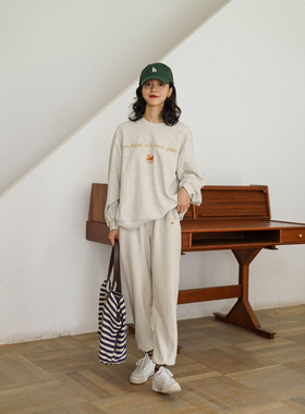 Botanique植物学“bagel  or latte？”贝果/拿铁运动卫衣套装女