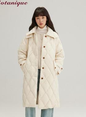 Botanique植物学“奶油面包”90%白鸭绒可脱卸帽长款羽绒服女新款