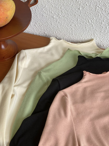 植物学天丝羊毛套头中领