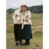 Botanique植物学 可爱奶牛 奶牛纹羊筋绒两面穿皮草马甲