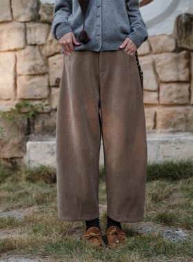 Botanique植物学雪尼尔灯芯绒加厚绒里茧型九分裤