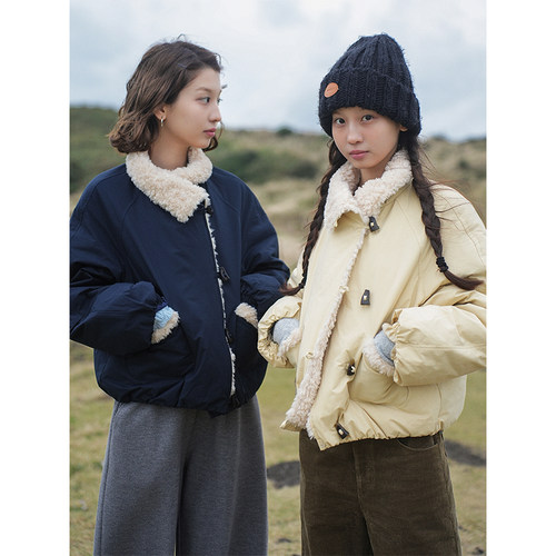 Botanique植物学“济州岛冬日”三防面料90白鸭绒拉贡羊毛羽绒服