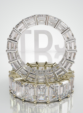 18K金祖母绿全圈满镶可定制戒指