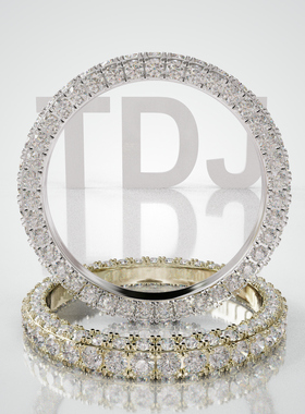 壹钻珠宝18K金满圈圆形宝石戒指