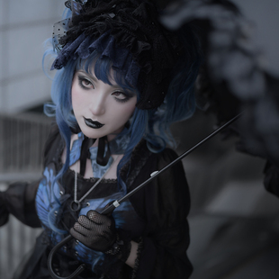 DreamRococo原创设计蝶梦Aurora优雅哥特洛丽塔lolita吊带连衣裙