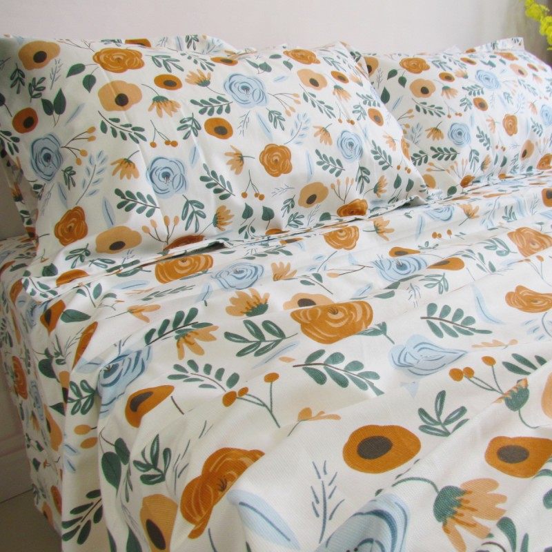 小清新加厚全棉老粗布大炕单