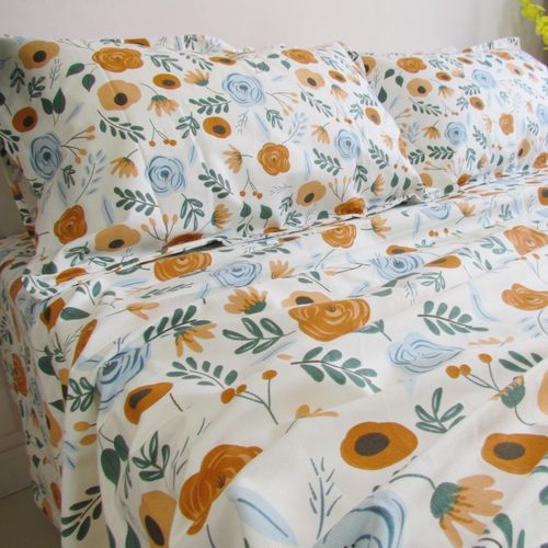 小清新加厚全棉老粗布大炕单