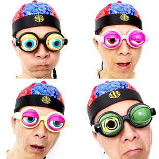 疯狂的眼睛抖音阿舍同款午睡会眨眼的大眼镜搞怪玩具儿童节礼物