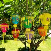 中秋元 宵新年中式 大红宫灯国潮花灯中国风仿古钢丝压缩防水灯笼新