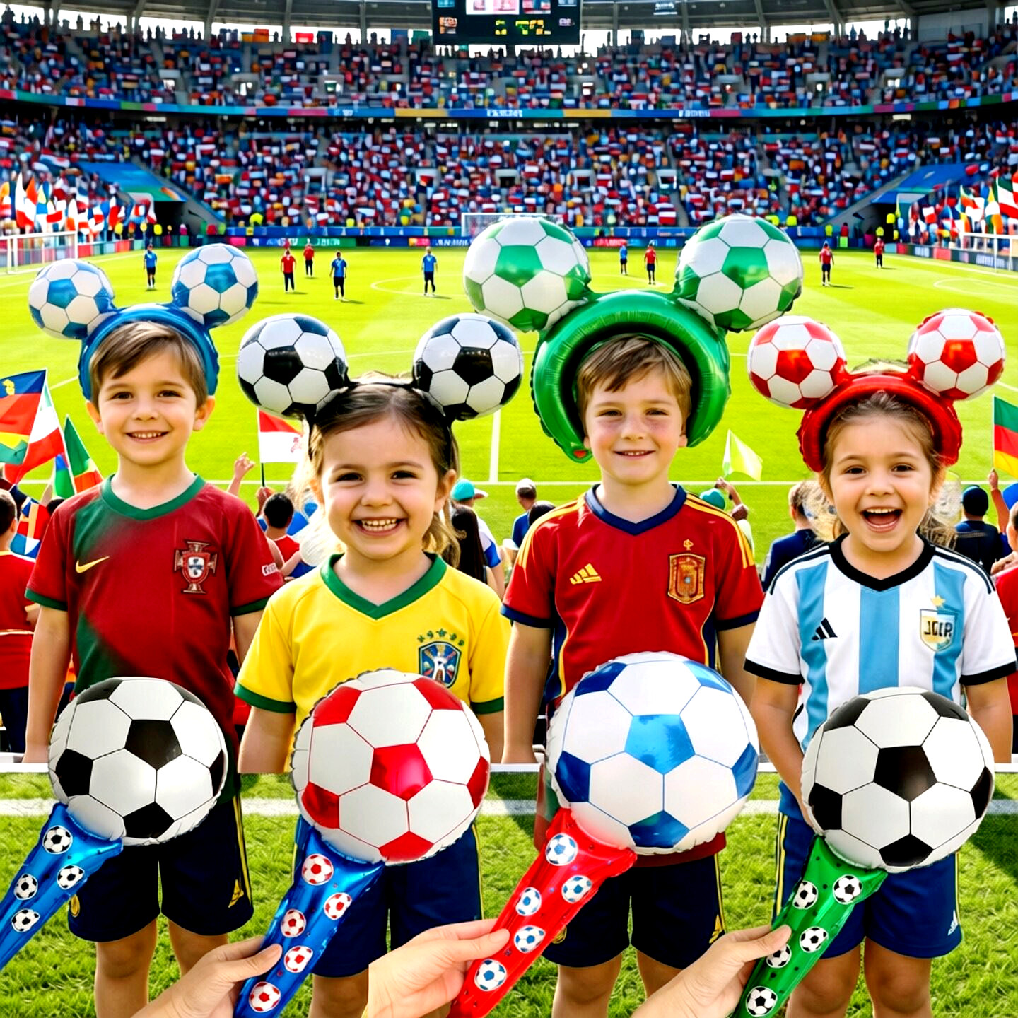 2026世界杯足球主题铝膜气球酒吧看球粉丝呐喊道具运动会节日装饰