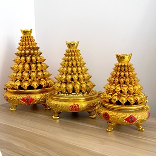 新年聚宝盆元 饰摆件招财进宝公司开业柜台聚财旺财风水礼品 宝塔装