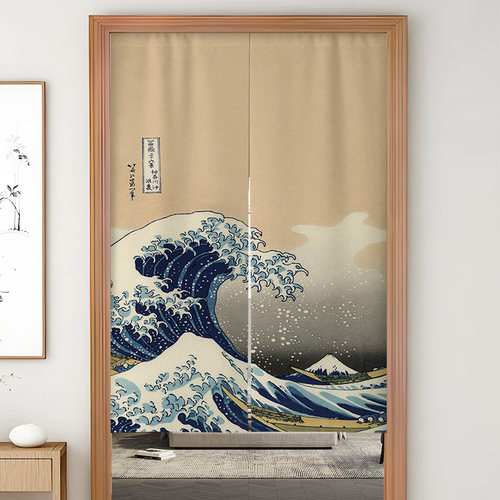 定制日式门帘半帘厨房专用门帘遮挡帘布艺半截隔断帘免打孔寿司店 - 封面