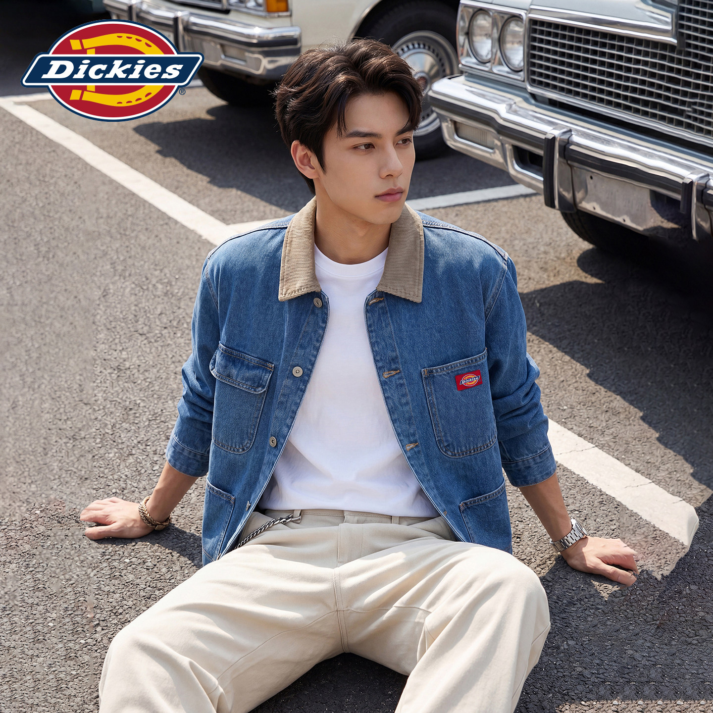 Dickies百搭牛仔外套男宽松纯棉工装夹克女情侣一款春秋薄款上衣图片