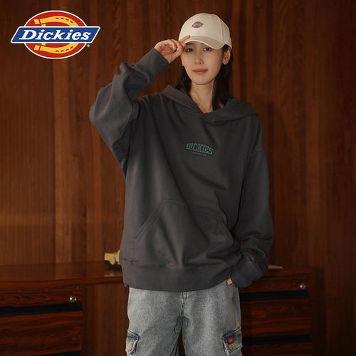 Dickies2025秋冬新款字母刺绣logo毛圈布连帽卫衣男款 DK0A882Q