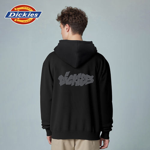 Dickies 25秋冬背后绒面拉浆印花图案宽松连帽卫衣 DK0A88R4