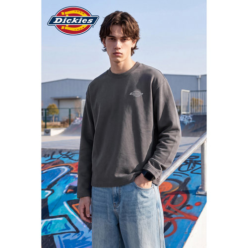 Dickies 26秋冬新款男士圆领卫衣宽松长袖套头上衣 D363MWY30