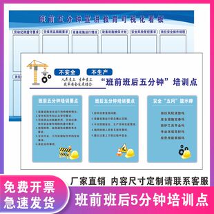 班前班后五分钟培训点宣讲教育可视化看板十大禁令岗前五分钟思考