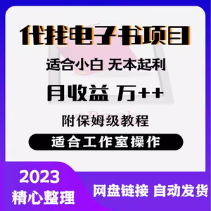 2024新版揭秘代找电子书项目 适合小白 无本起利 网络创业赚钱