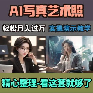 AI写真艺术照，逼真，一单几十块，轻松月入过万，实操演示教学
