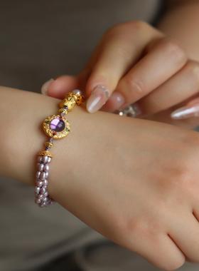 紫气东来天然淡水珍珠手链