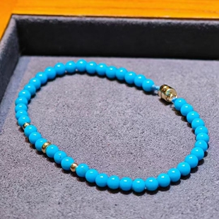 美松小米珠手链搭配18K金扣子和金珠可出地大证书现货只有一条