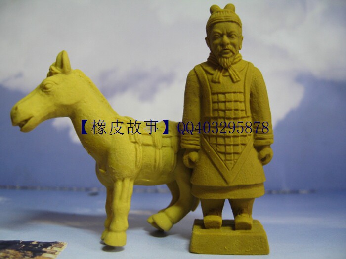 [橡皮故事]经典收藏 战士 宝马逼真文具兵马俑橡皮系列4色可选