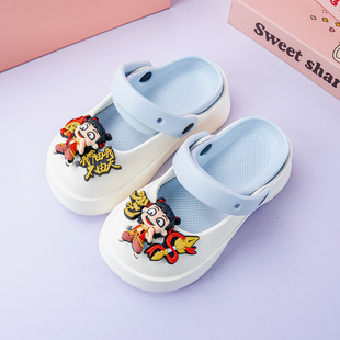 卡通哪吒男女童洞洞鞋 亲子外穿时尚 拖鞋 防滑增高包头鞋