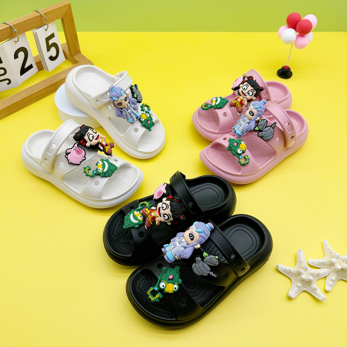 新款卡通哪吒结界兽亲子鞋夏季百搭男童女童时尚凉鞋厚底防滑拖鞋,童鞋/婴儿鞋/亲子鞋,亲子鞋,淘宝优惠券,粉丝福利购,淘宝优惠卷