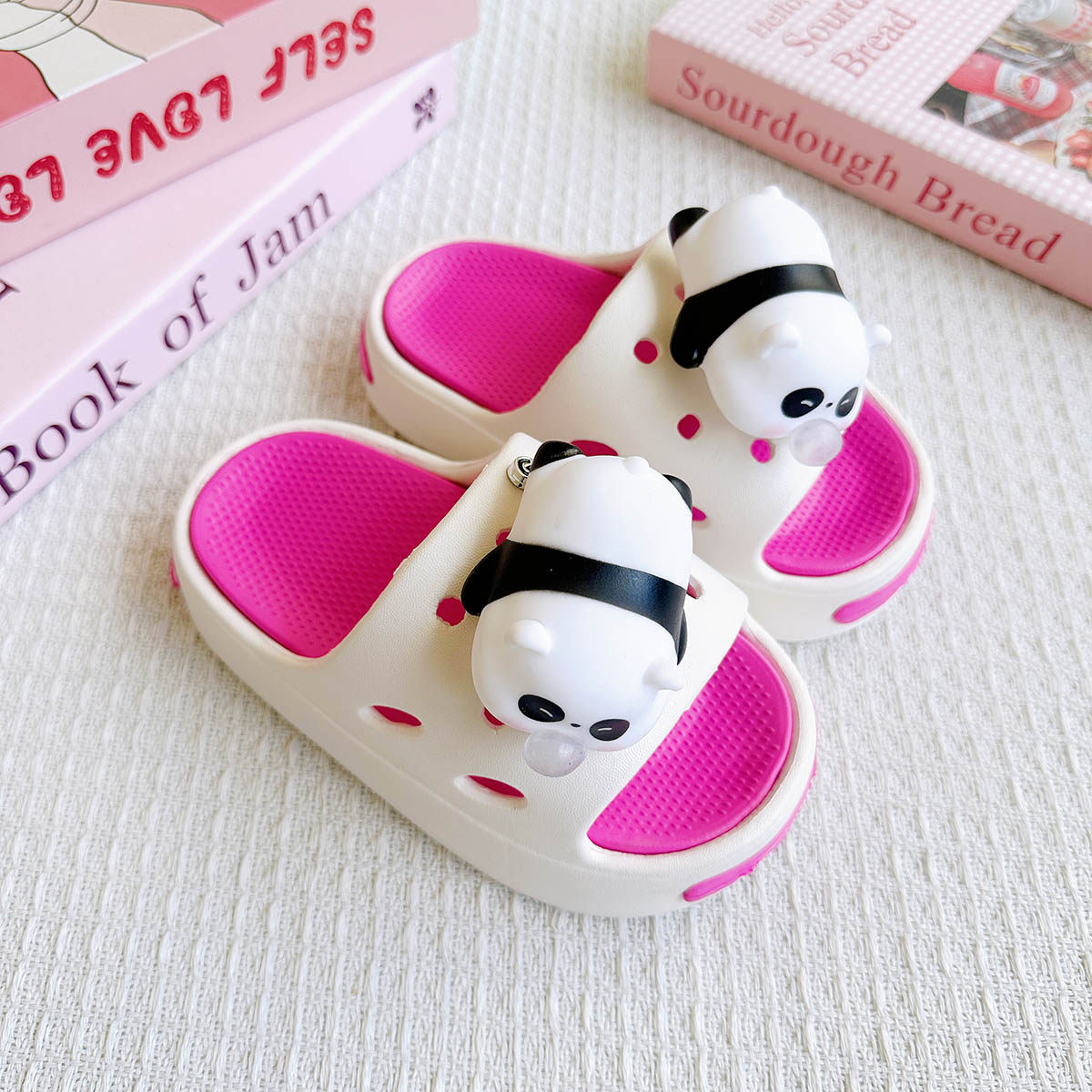 新款爆款卡通泡泡熊猫百搭男童EVA拖鞋时尚双拼软底防滑凉鞋,童鞋/婴儿鞋/亲子鞋,儿童凉拖鞋,淘宝优惠券,粉丝福利购,淘宝优惠卷