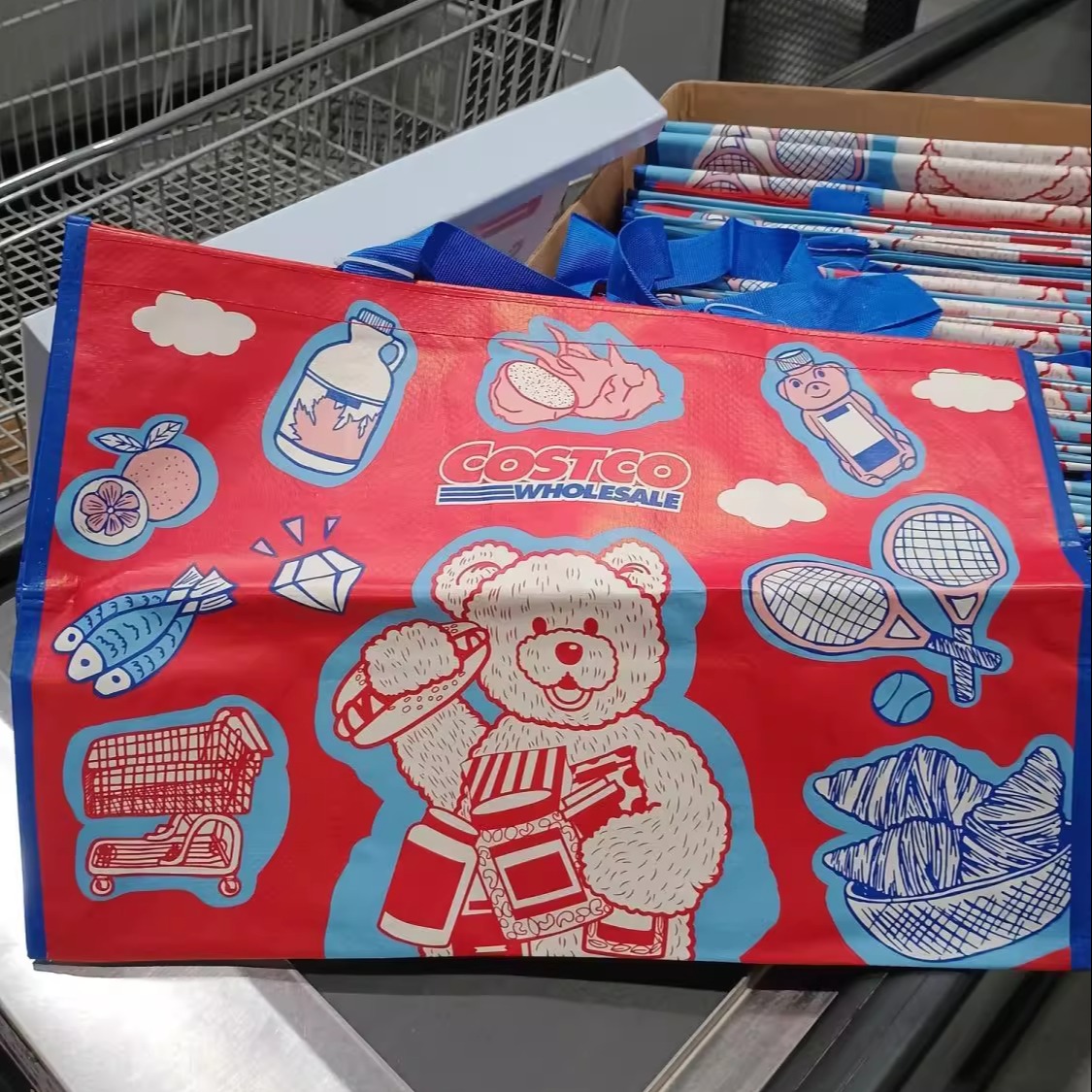 开市客红蓝熊限量版购物袋