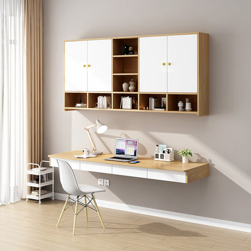 书桌书架挂墙桌墙上悬空桌架组