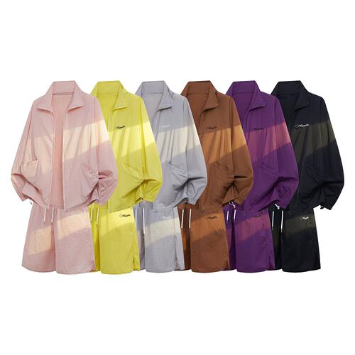 8XL-M 特大码冰丝防晒服短裤套装男户外防晒衣运动外套潮TZ102P65