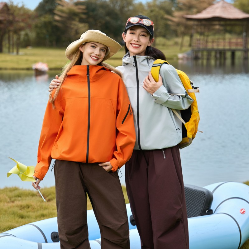 春秋季硬壳全热封压胶单层连帽冲锋衣男女同款六防机能外套男2025