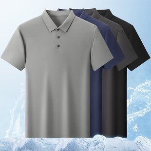 男透气休闲宽松百搭短袖 翻领针织polo衫 上衣中老年爸 新款 2026夏季
