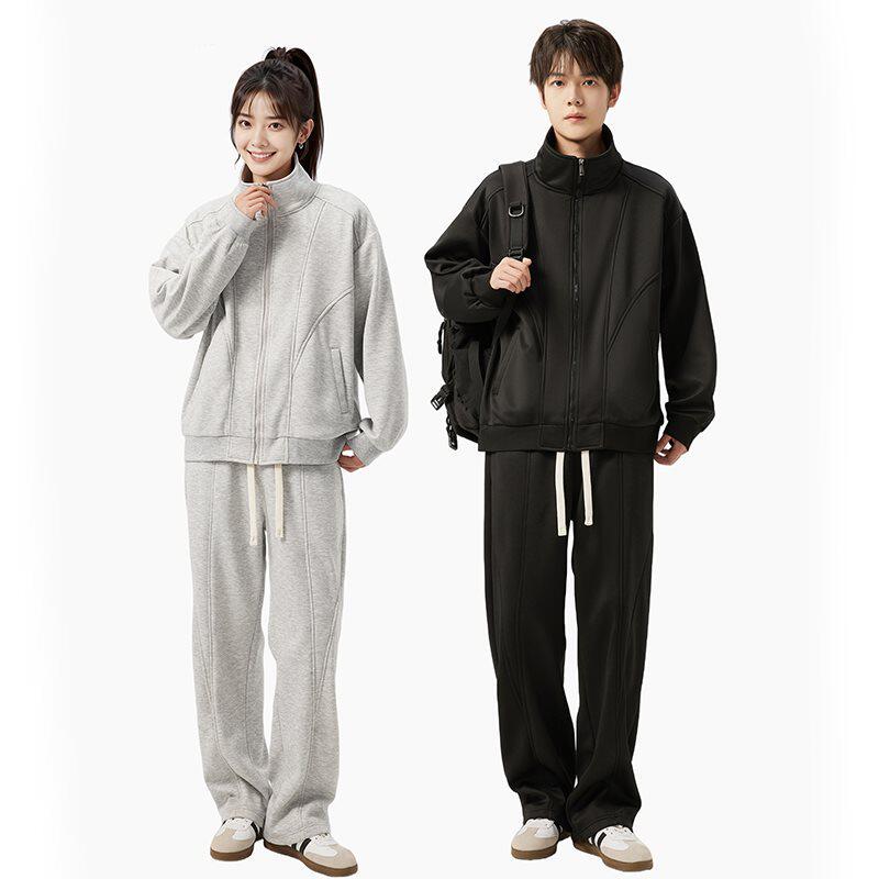 春秋季情侣休闲运动套装男士立领卫衣裤子潮牌卫裤两件套装