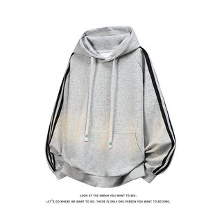 特价 P50 纯色休闲运动连帽卫衣内搭W4604 潮流休闲三条杠大码