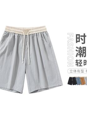 夏季新款冰丝短裤男情侣五分裤 包边 冰感塔丝隆面料 S-3XL