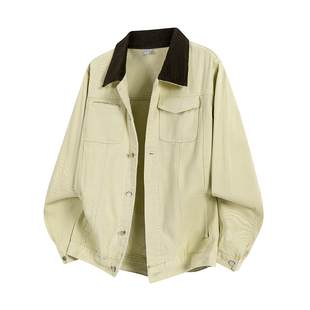 衣衣米仓 春秋新款牛仔外套日系复古特律工装多口袋夹克男装款秋