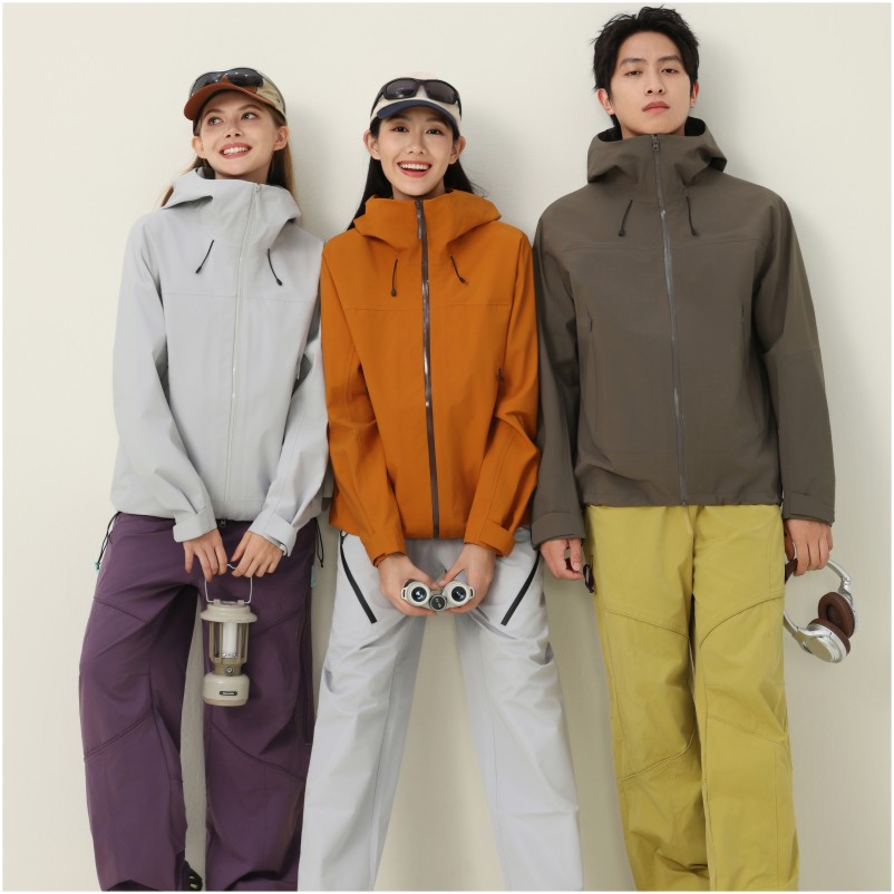 春秋季硬壳全热封压胶单层连帽冲锋衣男女同款六防机能外套男2025