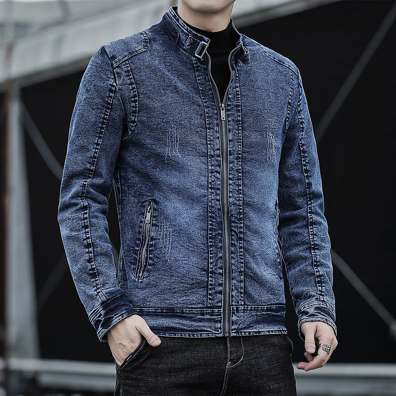 男士牛仔外套休闲装牛仔夹克宽松韩版潮流翻领秋冬装春秋季薄款帅