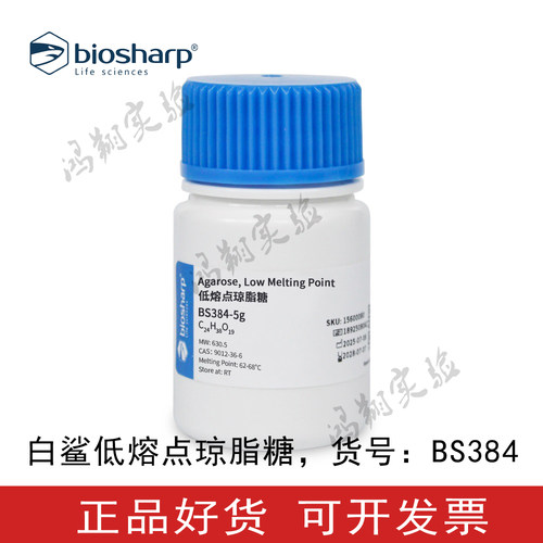 白鲨琼脂糖BS384-25g 低熔点琼脂糖Agarose L.M.P  电泳琼脂BS081