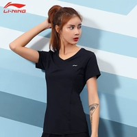 Li Ning thể thao áo thun nữ ngắn tay rộng rãi thường xuyên chạy nhanh áo thể dục khô thoáng khí mùa hè mới màu rắn ngắn T - Áo phông thể thao áo thun nam thể thao