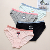 内裤 女胖mm纯棉女士三角内裤 卡通运动夏季 清仓瑕疵大码 透气薄款