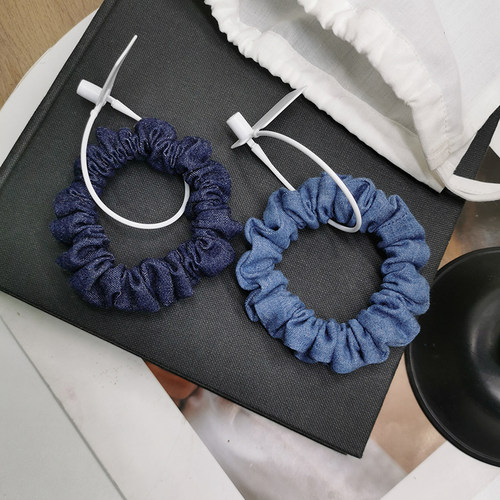 法式复古牛仔小肠发圈高弹耐用