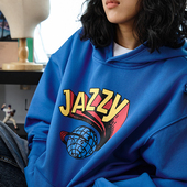 重磅爵士连帽卫衣印花宽松休闲帽衫 Battles 秋冬美式